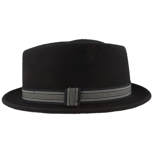 Breiter Rollbarer Filzhut Diamond Wollhut Wasserabweisend Pork Pie Hut knautschbar Dunkelblau XL von Breiter