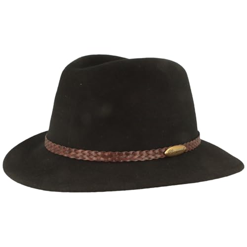 Breiter Rollbarer Hut Outdoor Filz-Hut Trekking-Hut Wollhut 100% Wolle Schwarz 56 von Breiter