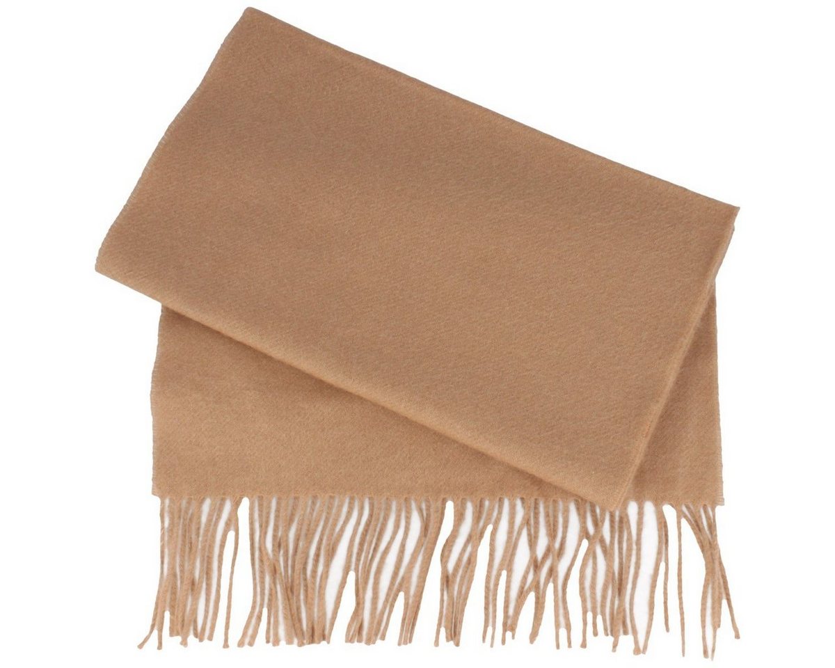 Breiter Schal, Weich/Cashmere100%/Fransenschal Uni-Farbe von Breiter