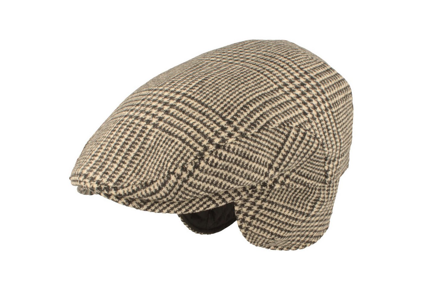 Breiter Schiebermütze Flache Schiebermütze aus Wolle mit Ohrenschutz von Breiter