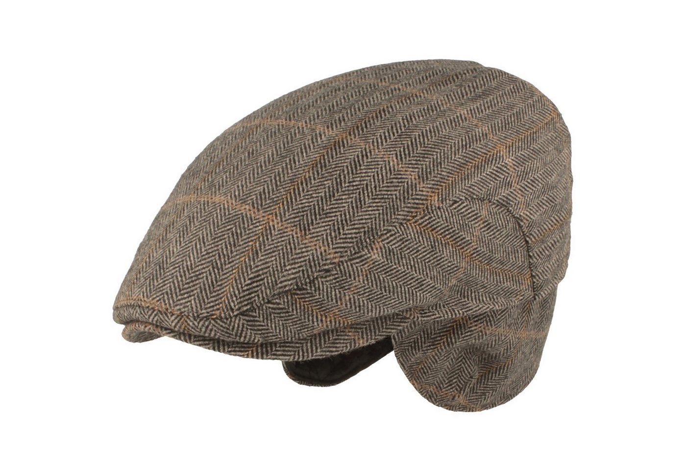 Breiter Schiebermütze Flache Schiebermütze aus Wolle mit Ohrenschutz von Breiter