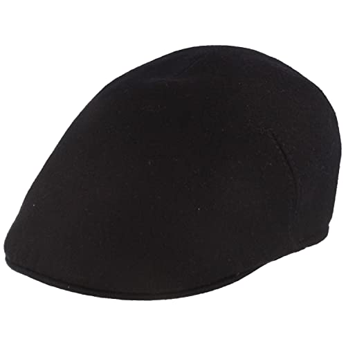 Breiter Schiebermütze Herren, Flatcap 100% Wolle, Marine L von Breiter