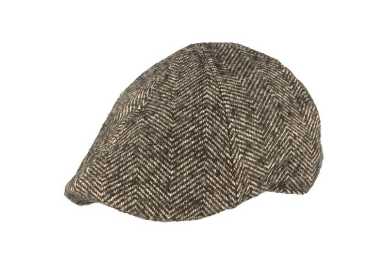 Breiter Schiebermütze Schicke 6-Panel Duck Cap mit Fischgrät Muster von Breiter