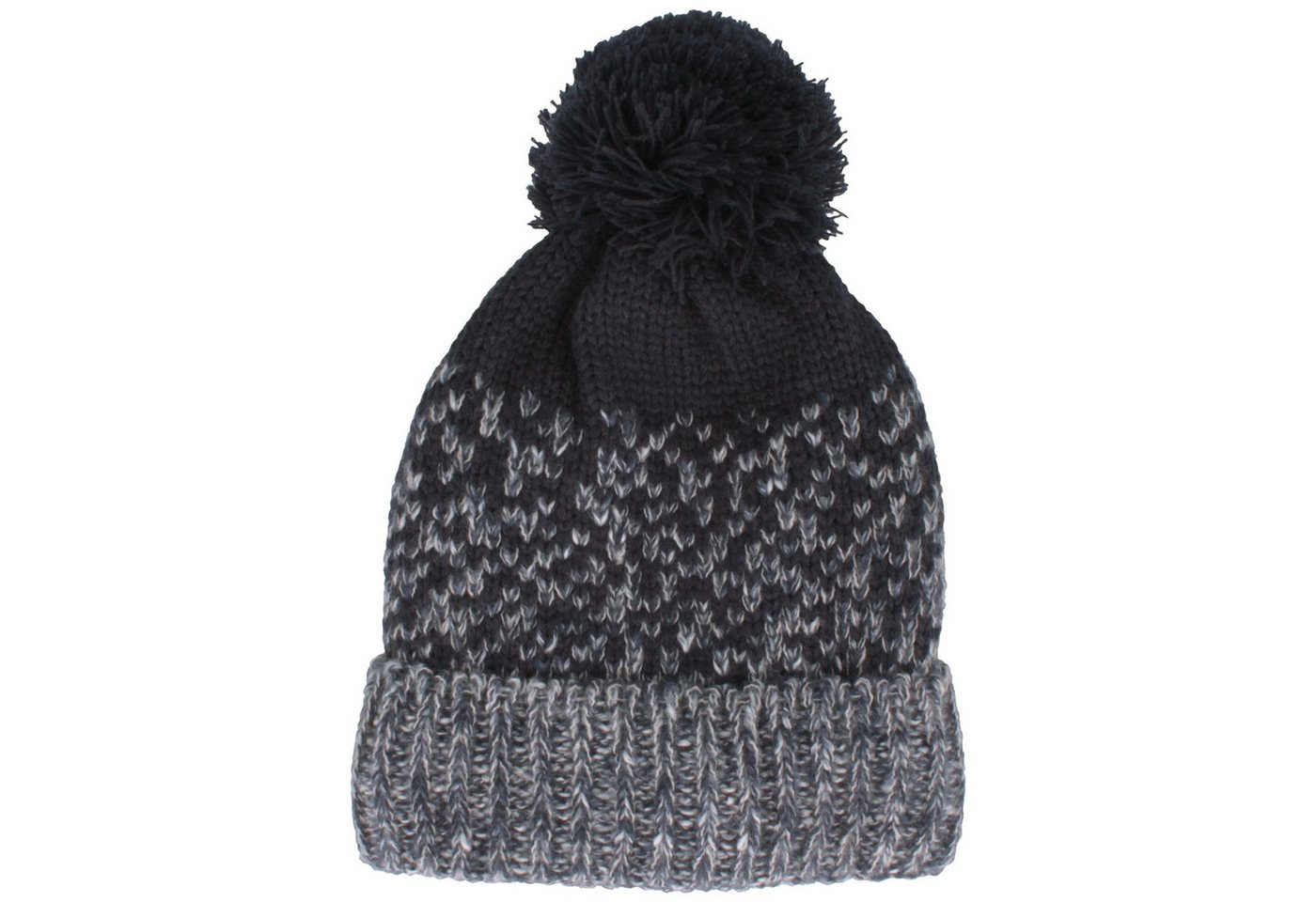 Breiter Strickmütze Strickmütze zweifarbig, meliert mit Bommel für Kinder von Breiter