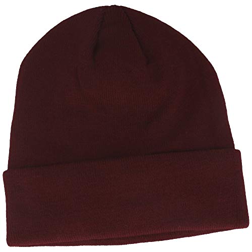 Breiter Strickmütze Wintermütze Beanie Mütze mit weichem Thinsulate-Futter Bordeaux One Size von Breiter