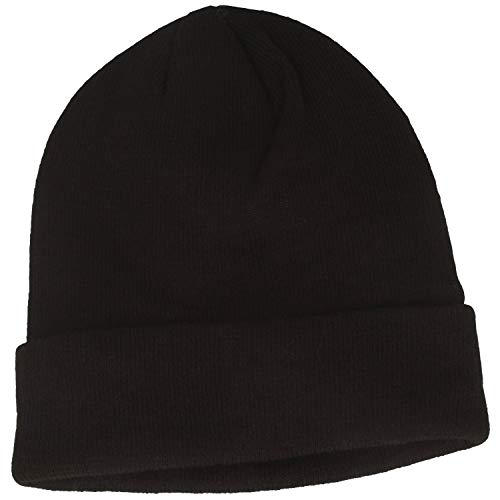 Breiter Strickmütze Wintermütze Beanie Mütze mit weichem Thinsulate-Futter Schwarz One Size von Breiter