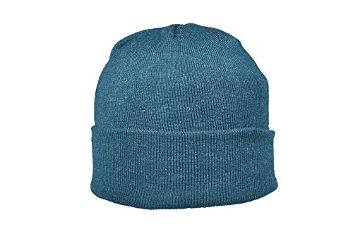 Breiter Strickmütze XXL für größere Köpfe, Wintermütze, Beanie aus Merinowolle, Rauchblau, XXL von Breiter