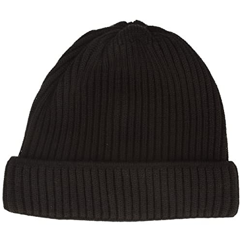 Breiter Strickmütze XXL für größere Köpfe, Wintermütze, Beanie aus Merinowolle Schwarz Rippe, XXL von Breiter