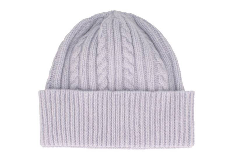 Breiter Strickmütze Zopf-Strickmütze mit Umschlag aus 100% Merinowolle von Breiter