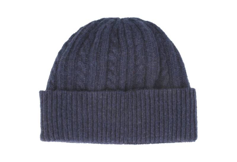 Breiter Strickmütze Zopf-Strickmütze mit Umschlag aus 100% Merinowolle von Breiter