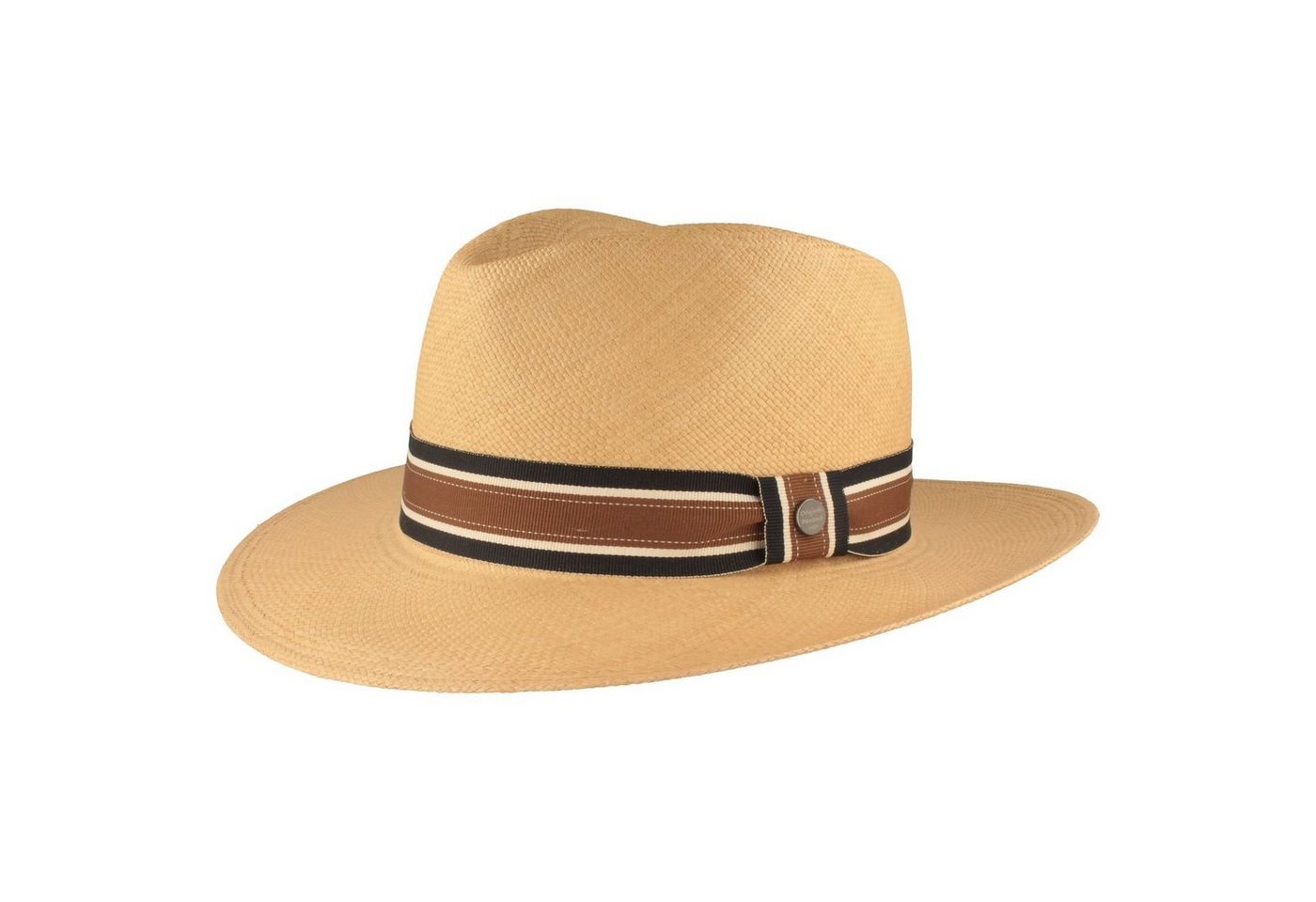 Breiter Strohhut Breiter Panamahut mit Streifen-Band & UV-Schutz 50 von Breiter