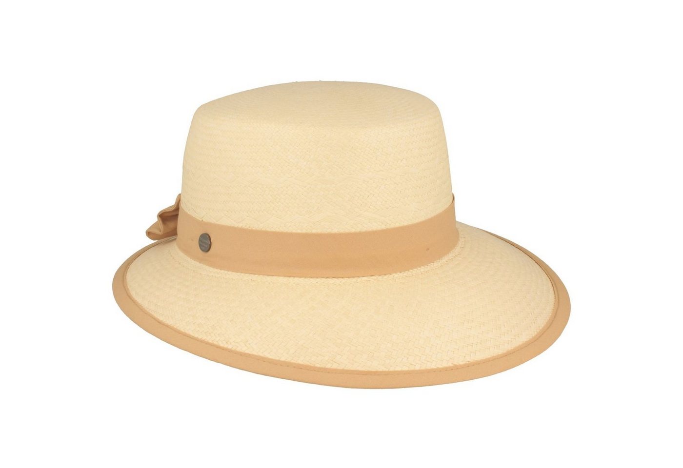 Breiter Strohhut Panama Schute mit Einfass & modischer Schleife UV-Schutz 50+ von Breiter