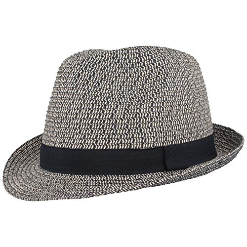 Breiter Strohhut Trilby, Sommerhut, Sonnenhut, 100% Papier, knautschbar, farbige Ripsb-Garnitur, Hautfreundlich & Bequem von Breiter