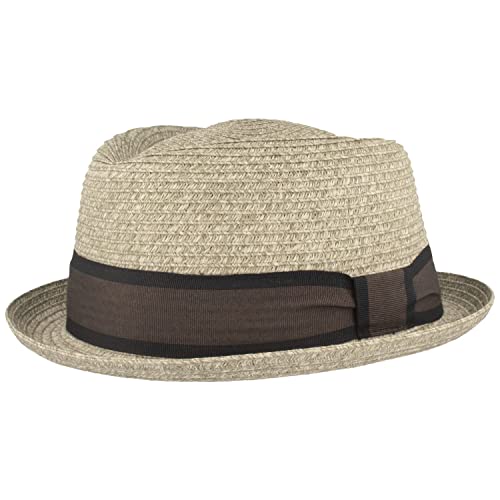 Breiter Strohhut Trilby Sommerhut Sonnenhut knautschbar Hut einfarbige Ripsband-Garnitur Hautfreundlich Trendgrau XL von Breiter