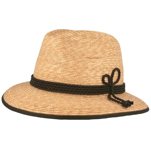 Breiter Trachtenhut Strohhut Damen Hut Sonnenhut Trachten Strohhut Mir 4-Fach Kordel - Natur L von Breiter