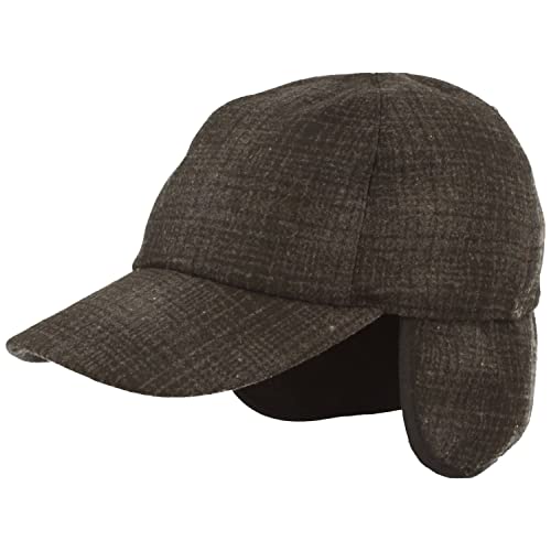 Breiter Winter Baseball Cap, Schirmmütze, Baseball-Kappe mit ausklappbarem Ohrenschutz, mit Steppfutter, M, Grau meliert von Breiter