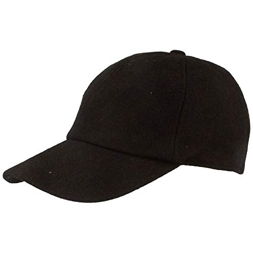 Breiter Winter Baseball Cap Schirmmütze Baseball-Kappe mit ausklappbarem Ohrenschutz mit Steppfutter L Schwarz von Breiter