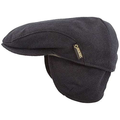 Breiter Winter Schiebermütze Flatcap Schirmmütze mit Gore-TEX® Membran & ausklappbarem Ohrenschutz Mütze aus Wolle mit weichem Innenfutter 59 von Breiter