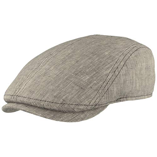 Herren Schiebermütze Flatcap Schirmmütze Leinen Innenfutter (as3, Numeric, Numeric_58, Blau meliert) von Breiter