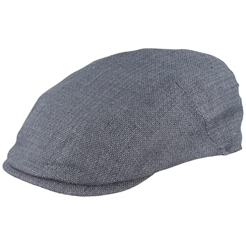 Herren Schiebermütze Flatcap Schirmmütze aus 100% Leinen mit Futter aus Baumwolle Leicht & Bequem Jeans-Optik 65 von Breiter