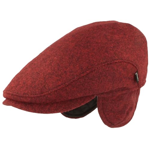 Herren Winter Schiebermütze mit Ohrenklappen Flatcap Schirmmütze 100% Wolle Mütze mit ausklappbarer Ohrenschutz Hautfreundlich & Bequem 57 von Breiter