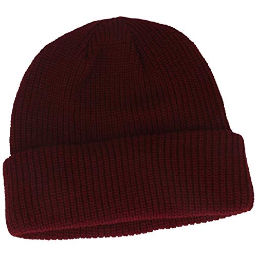 Breiter Strickmütze | Wintermütze | Beanie mit weichem Thinsulate™ Fleece-Futter & 7 cm Umschlag – für Damen & Herren (Bordeaux, One Size) von Breiter