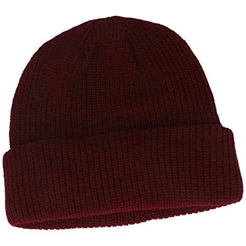 Breiter Strickmütze | Wintermütze | Beanie mit weichem Thinsulate™ Fleece-Futter & 7 cm Umschlag – für Damen & Herren (Bordeaux, One Size) von Breiter