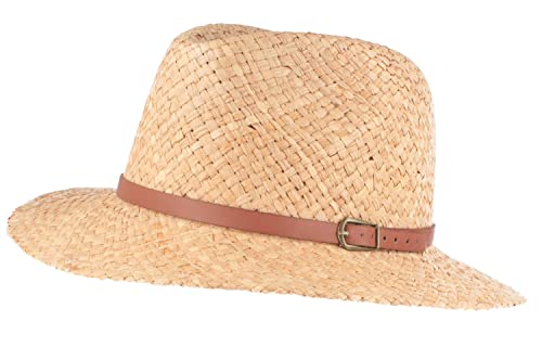 Strohhut | Sommerhut | Sonnenhut – aus 100% Raffia-Stroh mit Kunstleder-Garnitur – Made IN Italy – Besonders leicht & Flexibel von Breiter