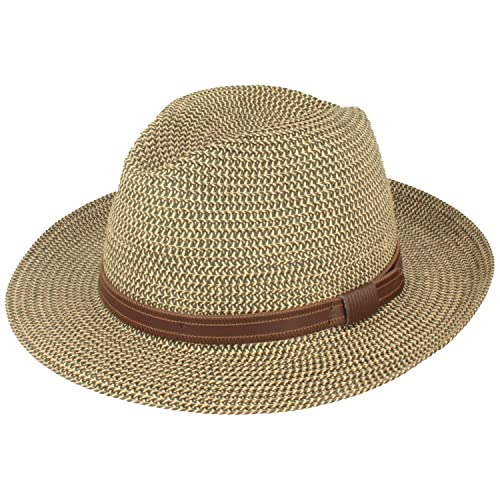 Strohhut Trilby Sommerhut Sonnenhut aus 100% Papier knautschbar mit Garnitur Besonders Leicht, Flexibel, Hautfreundlich Bequem Grün meliert L von Breiter