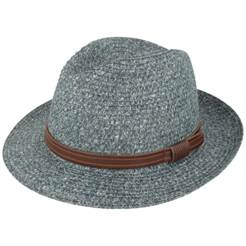 Strohhut Trilby Sommerhut Sonnenhut aus 100% Papier knautschbar mit Garnitur Besonders Leicht, Flexibel, Hautfreundlich Bequem Jeans meliert M von Breiter