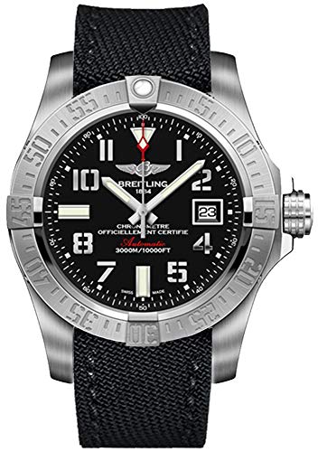Breitling Herren Chronograph-Uhr, Automatik, Schwarz, Edelstahl, 45 mm, 1000 m Wasserdicht, Tauchen, Schnalle von Breitling