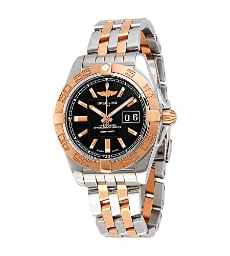 Breitling Galactic C49350L2-BA09 Herrenuhr mit 41 schwarzem Zifferblatt und 18K Roségold, automatisches Armband, Schwarz , Armband von Breitling