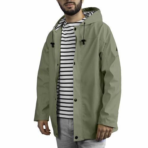 Breizh Ocean - ARMOR- Unisex Regenmantel für Erwachsene - Friesennerz - Wetterschutz-Regenmantël - Wasserdichte Regenjacke mit Kapuze - Große Größen von XS bis 4XL erhältlich von Breizh Ocean