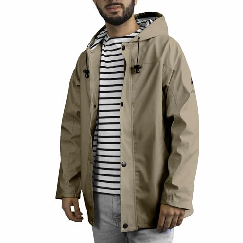 Breizh Ocean - ARMOR- Unisex Regenmantel für Erwachsene - Friesennerz - Wetterschutz-Regenmantël - Wasserdichte Regenjacke mit Kapuze - Große Größen von XS bis 4XL erhältlich von Breizh Ocean