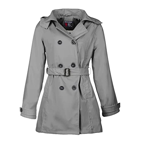 Breizh Ocean - CARNAC - Damen Trenchschnitt, abnehmbare Kapuze, Wasserdichter Mantel, gestreiftes Futter im Matrosenstil - Große Größen von XS bis 3XL erhältlich von Breizh Ocean