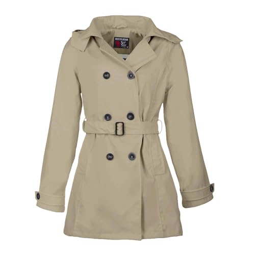 Breizh Ocean - CARNAC - Damen Trenchschnitt, abnehmbare Kapuze, Wasserdichter Mantel, gestreiftes Futter im Matrosenstil - Große Größen von XS bis 3XL erhältlich von Breizh Ocean