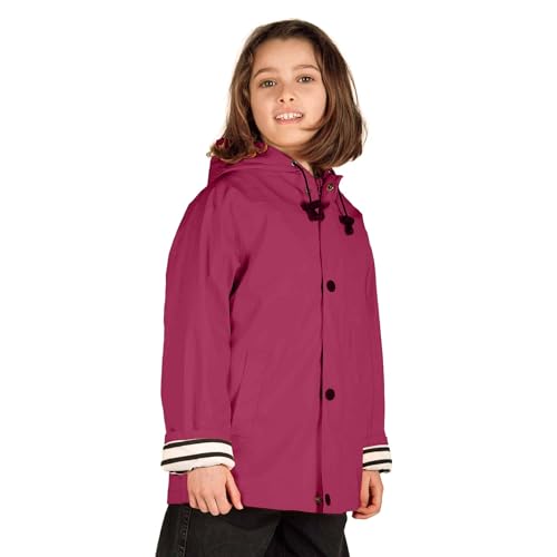 Breizh Ocean – ELVEN - Gewachste Unisex Kinder Regenmantel, Mit Kapuze, Gestreiftes Marine-Futter, Regenschutz - 1 Jahr bis 14 Jahre von Breizh Ocean