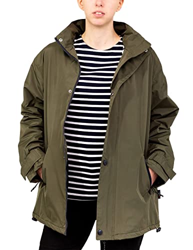 Breizh Ocean - FAURAY - Damen Gemischter wasserdichter Parka, Heißversiegelte Nähte, Regenjacke mit Kapuze, Gestreiftes Futter im Matrosenstil – Große Größen von XS bis 4XL erhältlich von Breizh Ocean