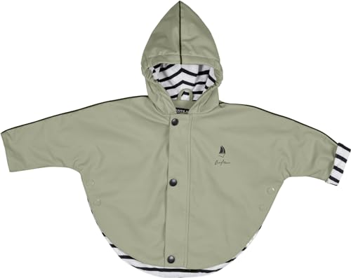 Breizh Ocean – MORLAIX – Unisex Baby, Kleinkind Regenmantel mit Reißverschluss, Wasserdicht, mit Kapuze, gestreiftes Innenfutter - 6 bis 24 Monate von Breizh Ocean