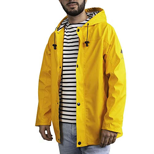 Breizh Ocean - ARMOR- Unisex Regenmantel für Erwachsene - Friesennerz - Wetterschutz-Regenmantël - Wasserdichte Regenjacke mit Kapuze - Große Größen von XS bis 4XL erhältlich von Breizh Ocean