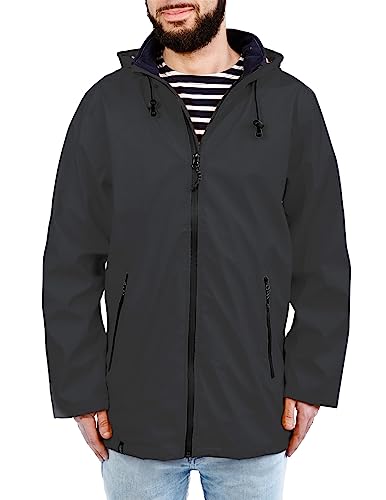 Breizh Ocean - SARZEAU - Regenmantel mit Kapuze, Friesennerz, Wetterschutz-Regenmantël, heißversiegelte Nähte für Wasserdichtigkeit, Gestreiftes Innenfutter - Große Größen von XS bis 4XL erhältlich von Breizh Ocean