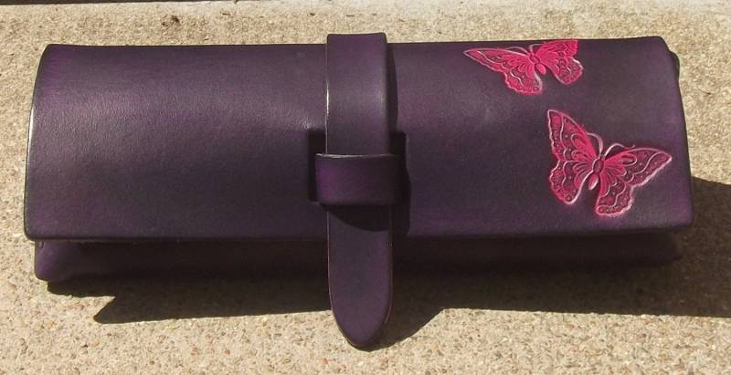 Lederstift, 2 Schmetterlingsmuster, Lila Und Rosa, | 16 Farben Erhältlich Kit, Pocket von Breizhler