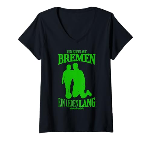 Damen Bremen Fan Fußball T-Shirt mit V-Ausschnitt Damen Bremen Fan Fußball T-Shirt mit V-Ausschnitt von Bremer Fans Spruch