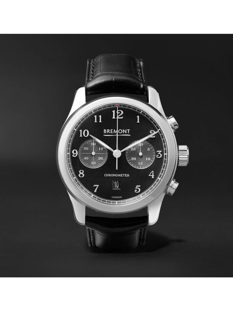 Bremont - ALT1-C Polished Black Automatic Chronograph 43mm Stainless Steel and Alligator Watch, Ref. No. ALT1-C-P-BK-R-S - Men - Black Bremont - ALT1-C Polished Black Automatic Chronograph 43mm Stainless Steel and Alligator Watch, Ref. No. ALT1-C-P-BK-R-S - Men - Black von Bremont