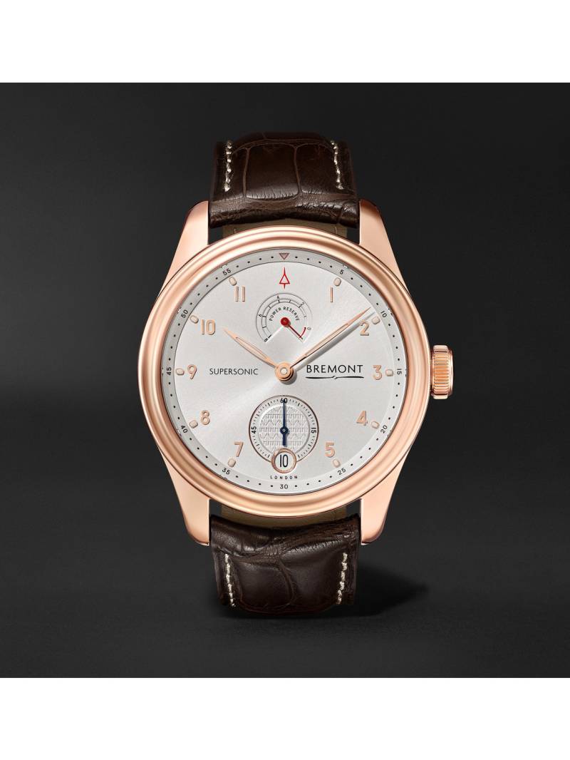 Bremont - Supersonic Limited Edition Hand-Wound 43mm 18-Karat Rose Gold and Alligator Watch, Ref. No. SUPERSONIC/RG - Men - Silver von Bremont