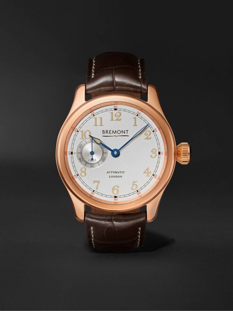 Bremont - Wright Flyer Limited Edition Automatic 43mm 18-Karat Rose Gold and Alligator Watch, Ref. No. WF-RG - Men - White von Bremont
