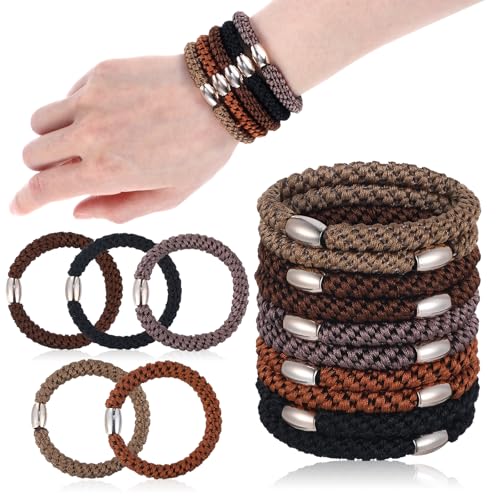 10 Stück Haargummis Damen, Elastische Pferdeschwanzhalter Haargummi Geflochtener Haargummi Scrunchies Haarbänder Herren Weich Gewebte für Mädchen Dickes und Lockiges Haar Keine Schäden von Bremorou