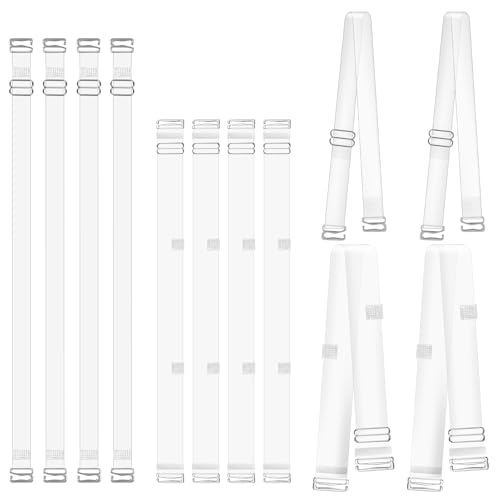 12 Stück Durchsichtige Bh Träger Schultergurt Unsichtbare Abnehmbare Transparent Silikon Weiche Trägern Ersatz Schultergurte Verstellbare Bra Straps Rutschfeste Halter Schulter für Frauen von Bremorou