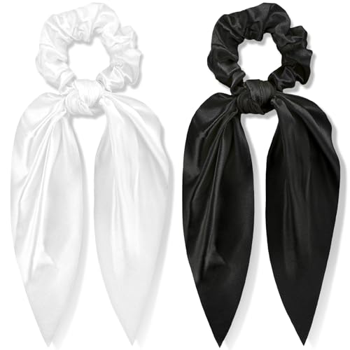 2 Stück Haargummi Mit Schleife Haargummi Schleife Blumenhaarschal Scrunchie Bänder Band Scrunchies Für Haare Elastischer Haargürtel Floral Muster Schleife Haarschmuck Für Frauen Mädchen von Bremorou