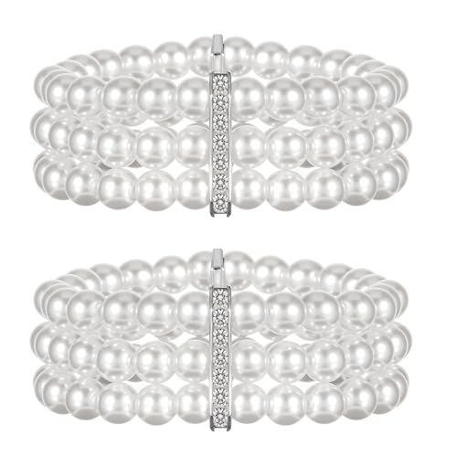 2 Stück Perlenarmband Weiß Süßwasserperlen Armband Perlenarmband Mehrschichtiges Armband Damen Perlen Imitationsperlen Armband Elegant Perlenarmband Mit Kristall Für Damen Mädchen Hochzeitsschmuck 2 Stück Perlenarmband Weiß Süßwasserperlen Armband Perlenarmband Mehrschichtiges Armband Damen Perlen Imitationsperlen Armband Elegant Perlenarmband Mit Kristall Für Damen Mädchen Hochzeitsschmuck von Bremorou